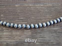 Native American Sterling Silver 4mm Navajo Pearl 14 Necklace Mariano