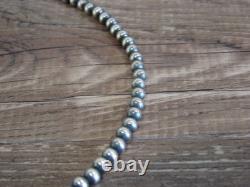 Native American Sterling Silver 4mm Navajo Pearl 14 Necklace Mariano