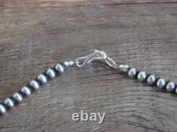 Native American Sterling Silver 4mm Navajo Pearl 14 Necklace Mariano
