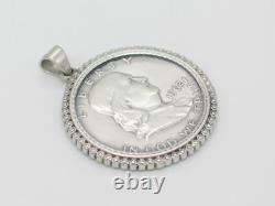 Native American Sterling Silver ½-Dollar Pendant by Navajo Artisan Merle House