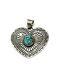 Native American Sterling Silver Handmade Navajo Heart Turquoise Pendant