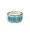 Native American Sterling Silver Handmade Navajo Inlay Turquoise Ring Size 12.5