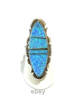 Native American Sterling Silver Handmade Navajo Opal Ring Size 6.5