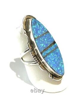 Native American Sterling Silver Handmade Navajo Opal Ring Size 6.5