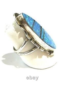 Native American Sterling Silver Handmade Navajo Opal Ring Size 6.5