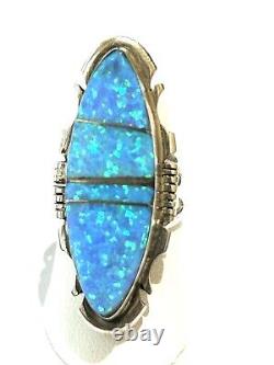 Native American Sterling Silver Handmade Navajo Opal Ring Size 6.5