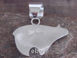 Native American Sterling Silver Heart Line Bear Pendant by Mariano