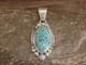 Native American Sterling Silver & Kingman Turquoise Pendant Benally