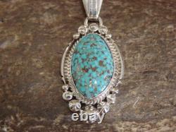 Native American Sterling Silver & Kingman Turquoise Pendant Benally