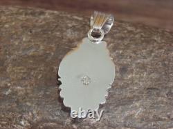 Native American Sterling Silver & Kingman Turquoise Pendant Benally