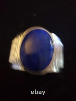 Native American Sterling Silver Lapis Lazuli Cuff Bracelet Ladies 62 Grams