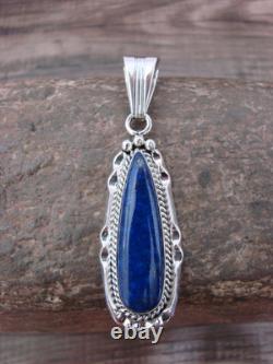 Native American Sterling Silver & Lapis Pendant by Yellowhair