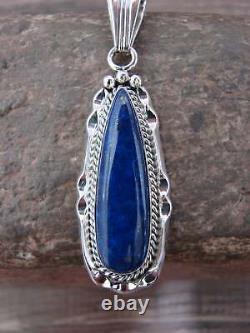 Native American Sterling Silver & Lapis Pendant by Yellowhair