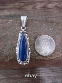 Native American Sterling Silver & Lapis Pendant by Yellowhair