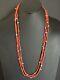 Native American Sterling Silver Multi Strand Coral Turquoise Bead Necklace 30