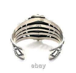 Native American Sterling Silver Navajo Black Onyx Cuff Bracelet