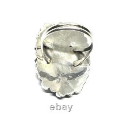 Native American Sterling Silver Navajo Handmade Howlite Ring Size 7