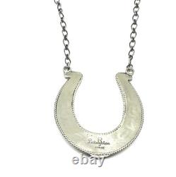 Native American Sterling Silver Navajo Handmade Natural Turquoise Naja Necklace