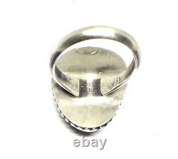 Native American Sterling Silver Navajo Handmade Natural Turquoise Ring Size 8