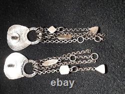 Native American Sterling Silver Navajo Handmade Spiny Oyster Dangle Earrings