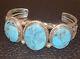 Native American Sterling Silver Navajo Handmade Turquoise Bracelet Cuff