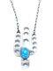 Native American Sterling Silver Navajo Handmade Turquoise Cactus Necklace