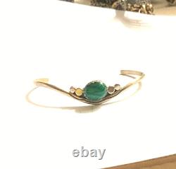 Native American Sterling Silver Navajo Handmade Turquoise Cuff Bracelet Hallmark