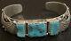 Native American Sterling Silver Navajo Handmade Turquoise Nugget Bracelet Cuff