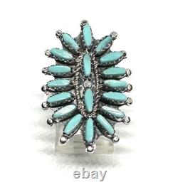Native American Sterling Silver Navajo Handmade Turquoise Ring Size 6