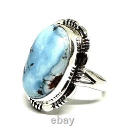 Native American Sterling Silver Navajo Holden Hill Turquoise Ring Size 8