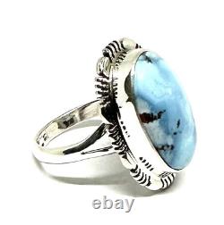 Native American Sterling Silver Navajo Holden Hill Turquoise Ring Size 8