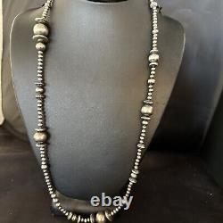 Native American Sterling Silver Navajo Mixed Beads 18 Necklace 92318