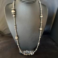 Native American Sterling Silver Navajo Mixed Beads 18 Necklace 92318