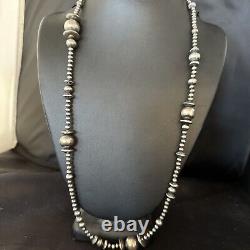 Native American Sterling Silver Navajo Mixed Beads 18 Necklace 92318