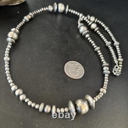 Native American Sterling Silver Navajo Mixed Beads 18 Necklace 92318