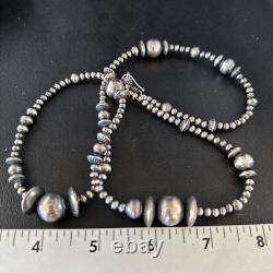 Native American Sterling Silver Navajo Mixed Beads 18 Necklace 92318
