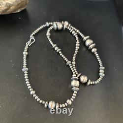 Native American Sterling Silver Navajo Mixed Beads 18 Necklace 92318