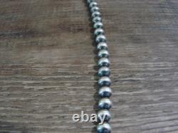 Native American Sterling Silver Navajo Pearl 28 Necklace Jake