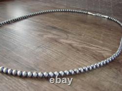 Native American Sterling Silver Navajo Pearl 28 Necklace Jake