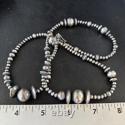Native American Sterling Silver Navajo Pearls Mixed Beads 18 Necklace 92318