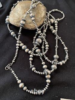 Native American Sterling Silver Navajo Pearls Mixed Beads 60 Necklace 92360