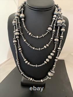 Native American Sterling Silver Navajo Pearls Mixed Beads 60 Necklace 92360