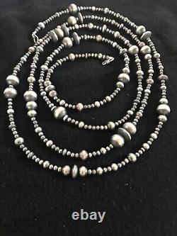Native American Sterling Silver Navajo Pearls Mixed Beads 72 Necklace 92370