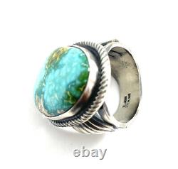 Native American Sterling Silver Navajo Rouston Turquoise Ring Size 11