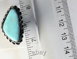 Native American Sterling Silver Navajo Sonoran Turquoise Ring. Signed Size 9