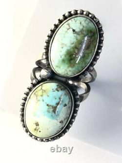 Native American Sterling Silver Navajo Sonoran Turquoise Ring Size 6 Signed