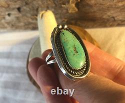 Native American Sterling Silver Navajo Turquoise Ring Size 9