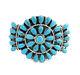 Native American Sterling Silver Navajo Turquoise's Cluster Cuff Bracele