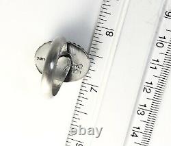 Native American Sterling Silver Navajo White Buffalo Ring Size 9 Adjustable