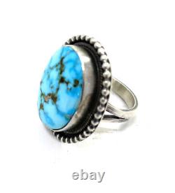 Native American Sterling Silver Navajo kingman turquoise? Ring Size 6